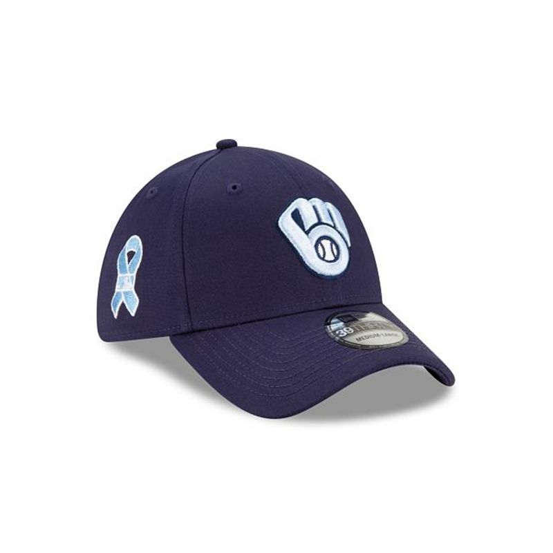 MLB Milwaukee Brewers Father's Day 39Thirty Stretch Fit (FXE7732) - Blue New Era Caps